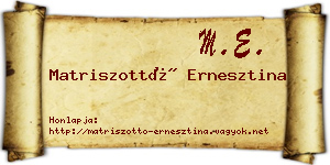 Matriszottó Ernesztina névjegykártya